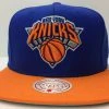 New York Knicks Mitchell & Ness NBA Snapback Hat 2Tone Flat Brim Adjustable Cap