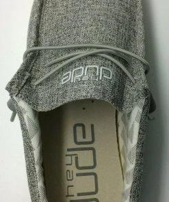 Hey Dude Shoes Hey Dude Wally Linen Iron Casual Lightweight Comfortable Slip On Men's Shoes