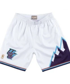 1996 Utah Jazz Mitchell & Ness NBA Authentic Swingman Men's Mesh Shorts White