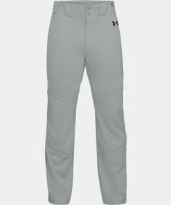 Under Armour Men's Grey W/ Black Piped UA Utility Relaxed Fit Baseball Pants 7 Under Armour Men's Grey W/ Black Piped UA Utility Relaxed Fit Baseball Pants