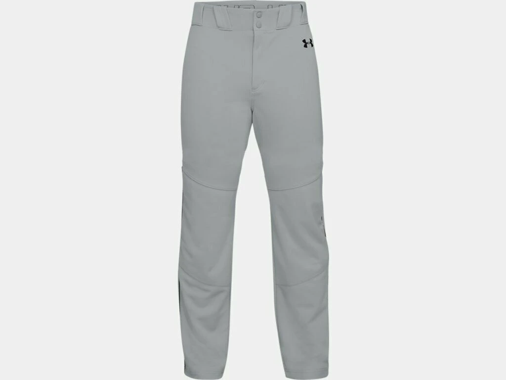 Under Armour Men's Grey W/ Black Piped UA Utility Relaxed Fit Baseball Pants 3 Under Armour Men's Grey W/ Black Piped UA Utility Relaxed Fit Baseball Pants