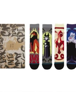 Stance X Disney Villains Box Set Scar Maleficent Jafar Ursula Crew Socks L Men's