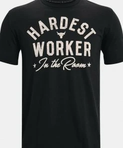 Under Armour Mens UA Project Rock Hardest Worker T-Shirt Dwayne "Rock" Johnson 17 Under Armour Mens UA Project Rock Hardest Worker T-Shirt Dwayne