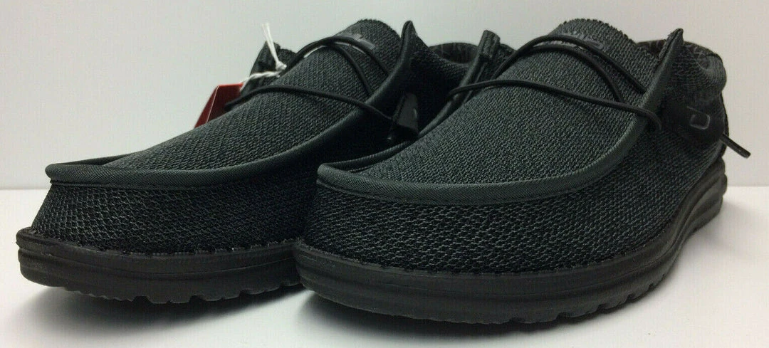 Hey Dude Wally Sox Micro Total Black Lightweight Slip On Casual Men's Shoes 2 Hey Dude Wally Sox Micro Total Black Lightweight Slip On Casual Men's Shoes