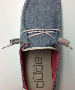 Hey Dude Wendy Chambray Braid Indigo Lightweight Slip On Casual Women's Shoes