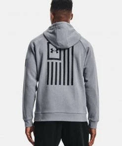 Under Armour Men's UA New Freedom Flag Logo Rival Hoodie Hooded Sweatshirt