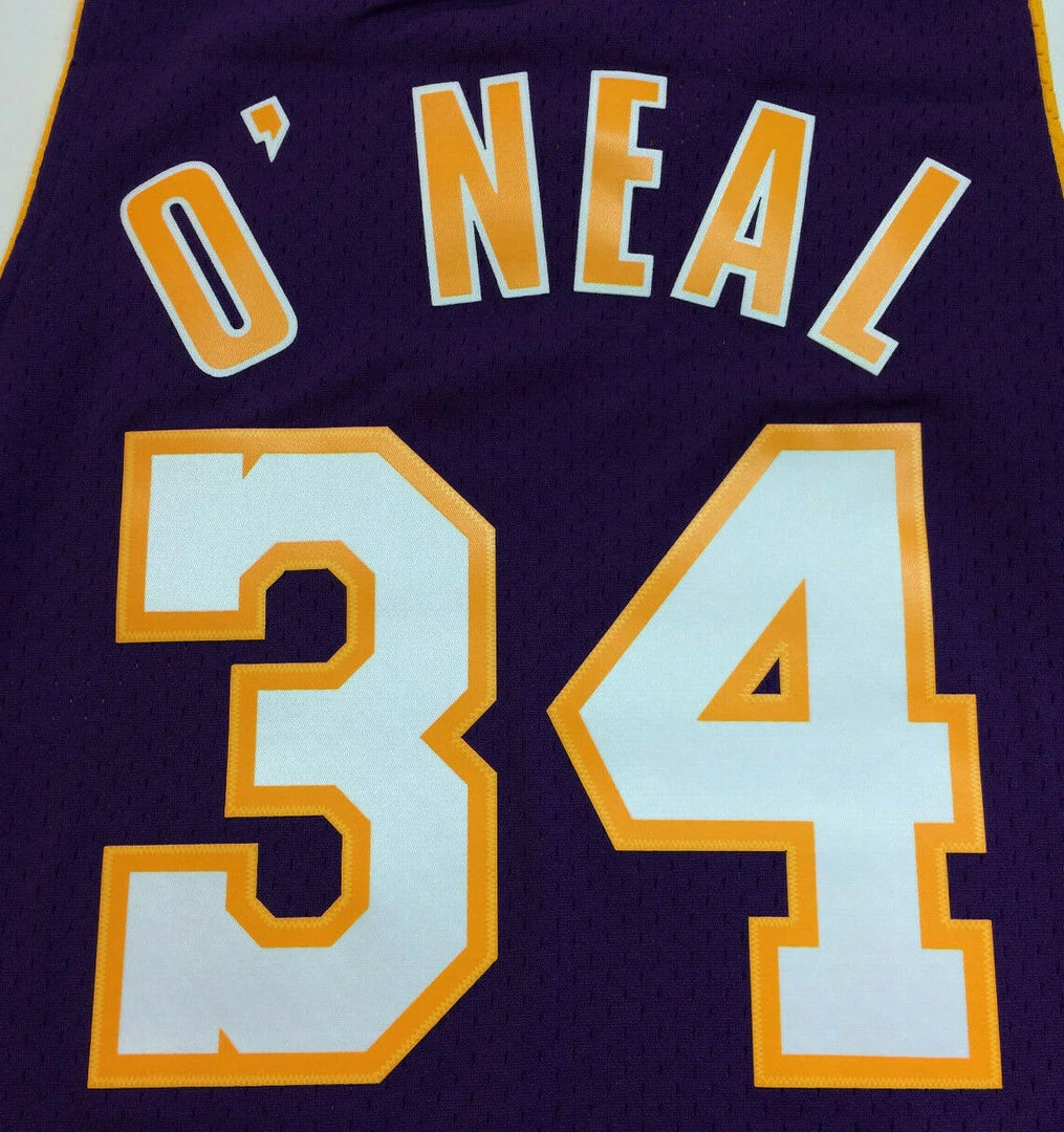 Shaquille O'Neal Los Angeles Lakers LA Mitchell & Ness NBA Authentic Jersey Shaq 4 Shaquille O'Neal Los Angeles Lakers LA Mitchell & Ness NBA Authentic Jersey Shaq