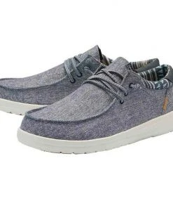 Hey Dude Paul Chambray Navy Men's Shoes Comfortable Lightweight Slip On Casual