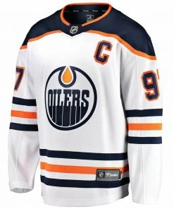 Fanatics Connor McDavid Edmonton Oilers Fantics NHL Hockey Jersey Men's White Away 5 Fanatics Connor McDavid Edmonton Oilers Fantics NHL Hockey Jersey Men's White Away