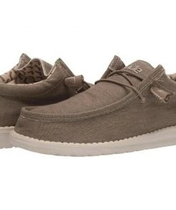 Hey Dude Wally Stretch Tobacco Men's Shoes Lightweight Comfortable Slip On Shoes Hey Dude Shoes