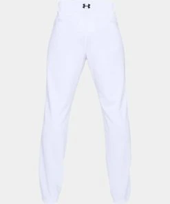 Under Armour Men's White UA Utility Relaxed Fit Open Bottom Baseball Pants