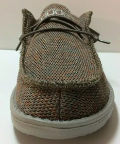 Hey Dude Wally Sox Taupe Orange Mens Shoes Comfortable Lightweight SlipOn Casual