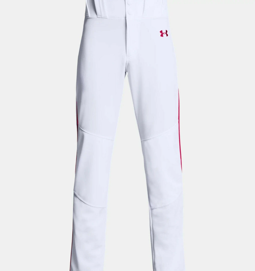 Under Armour Boys White W/ Red Piped UA Utility Relaxed Fit Baseball Youth Pants 1 Under Armour Boys White W/ Red Piped UA Utility Relaxed Fit Baseball Youth Pants