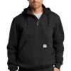Carhartt Mens Rain Defender Paxton Heavyweight Zip Mock Hooded Sweatshirt Hoodie