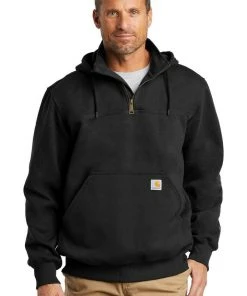 Carhartt Mens Rain Defender Paxton Heavyweight Zip Mock Hooded Sweatshirt Hoodie