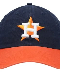 ’47 2022 Houston Astros 47 Brand MLB Clean Up Adjustable Strapback Hat Dad Cap 2Tone