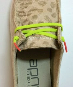 Hey Dude Wendy Rise Leopard Neon Beige Lightweight Casual Slip On Women's Shoes Hey Dude Shoes