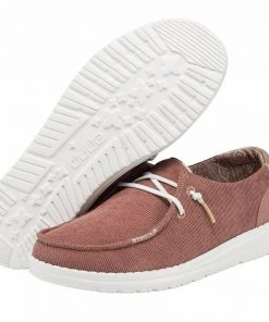 Hey Dude Shoes Hey Dude Wendy Corduroy Desert Rose Women's Lightweight Shoes Slip On Casual