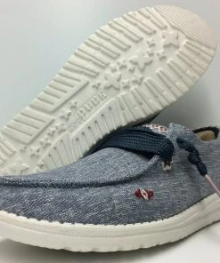 Hey Dude Wendy Flora Iris Blue Lightweight Casual Comfort Slip On Women's Shoes