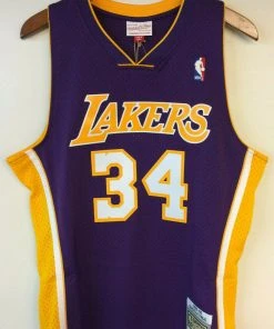 Shaquille O'Neal Los Angeles Lakers LA Mitchell & Ness NBA Authentic Jersey Shaq 14 Shaquille O'Neal Los Angeles Lakers LA Mitchell & Ness NBA Authentic Jersey Shaq