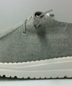 Hey Dude Shoes Hey Dude Wendy Chambray Braid Grey Lightweight Slip On Casual Women's Shoes