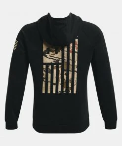 Under Armour Men's UA New Freedom Flag Logo Rival Hoodie Hooded Sweatshirt