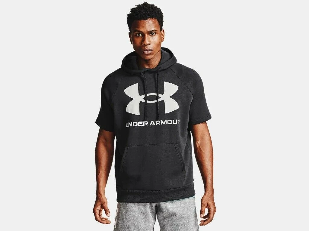 Under Armour Men's UA Rival Fleece Big Logo Short Sleeve Hoodie Sweatshirt Hood 1 Under Armour Men's UA Rival Fleece Big Logo Short Sleeve Hoodie Sweatshirt Hood