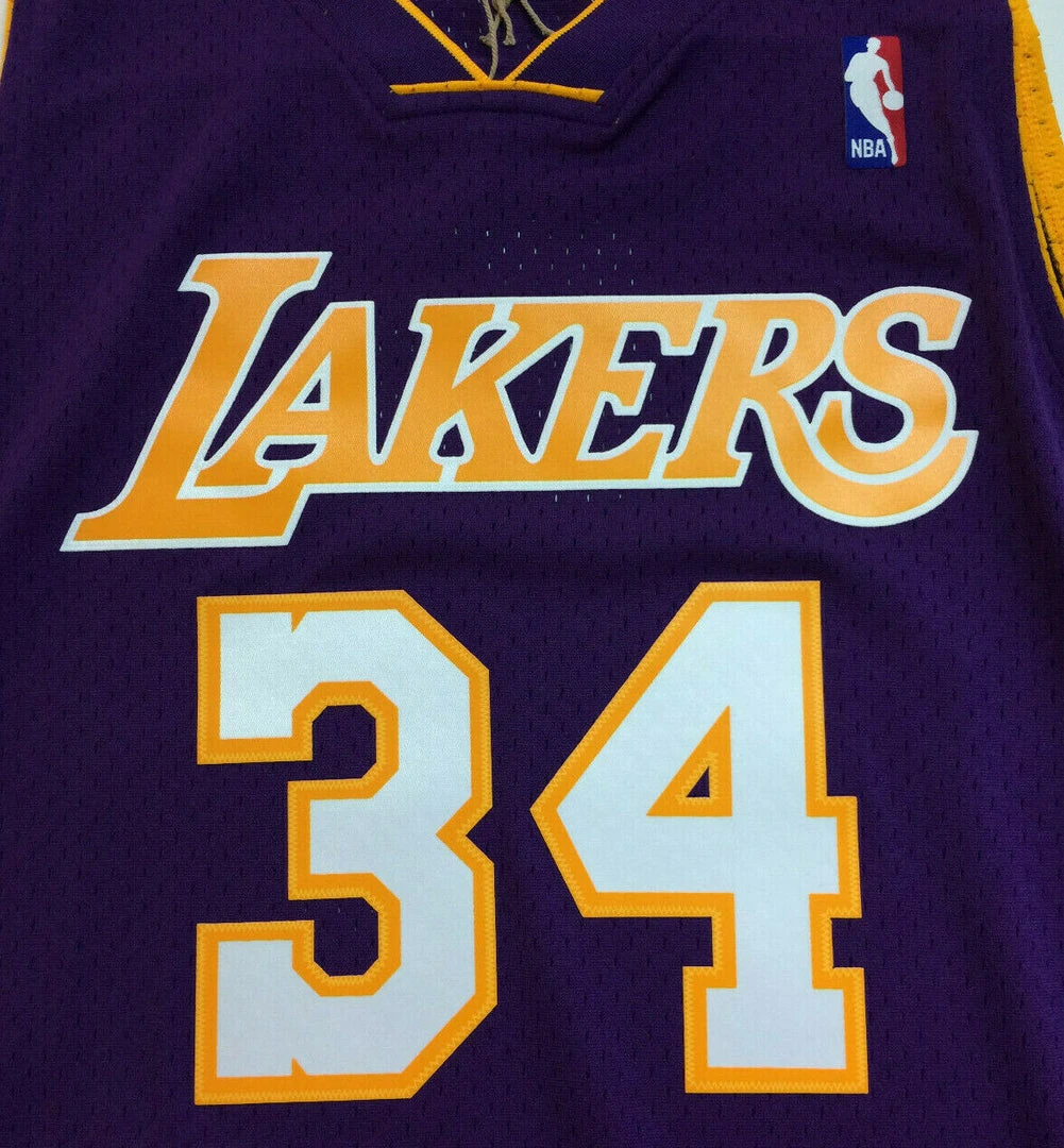 Shaquille O'Neal Los Angeles Lakers LA Mitchell & Ness NBA Authentic Jersey Shaq 6 Shaquille O'Neal Los Angeles Lakers LA Mitchell & Ness NBA Authentic Jersey Shaq