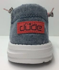 Hey Dude Wendy Chambray Braid Indigo Lightweight Slip On Casual Women's Shoes