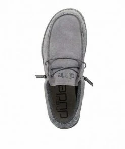 Hey Dude Wally Suede Ash Men's Shoes Comfortable Lightweight Slip On Casual Shoe