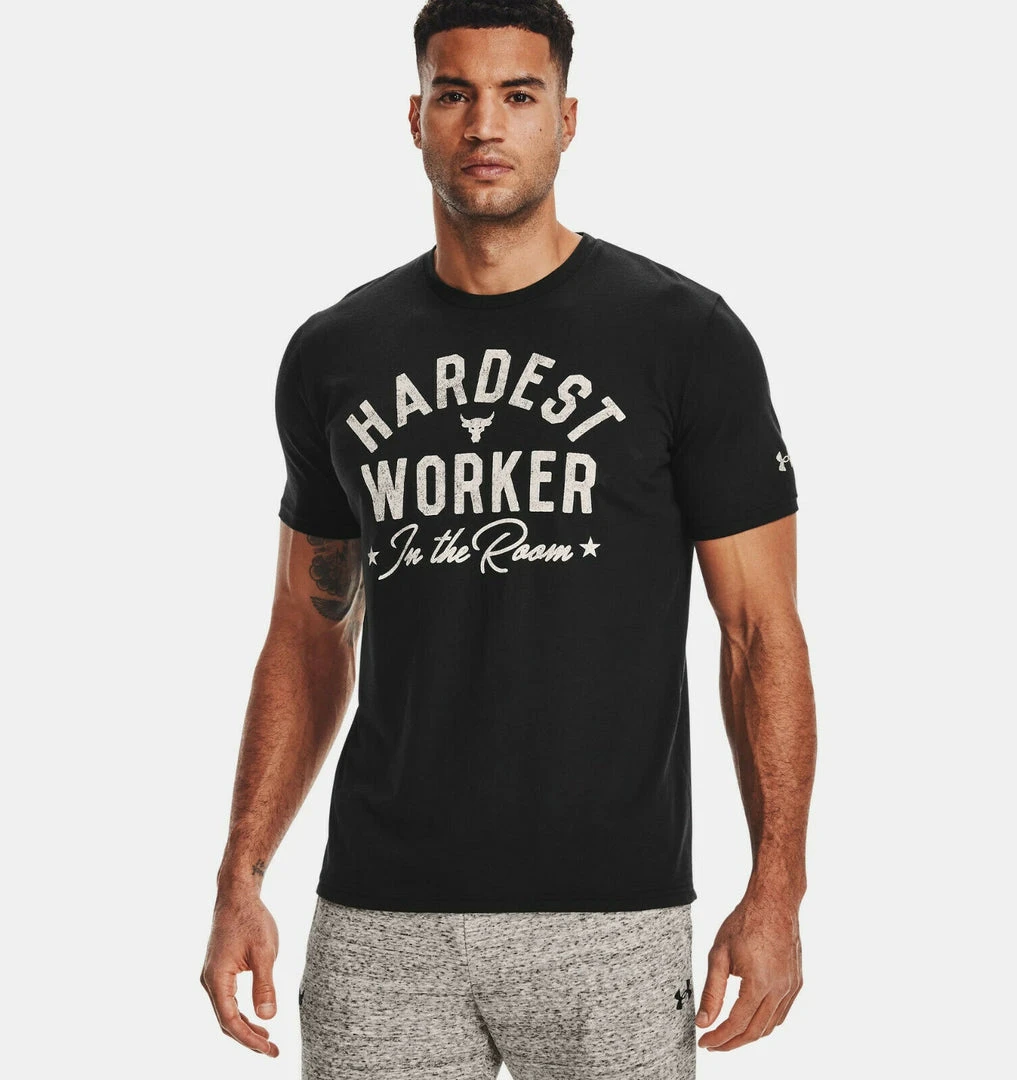 Under Armour Mens UA Project Rock Hardest Worker T-Shirt Dwayne "Rock" Johnson 3 Under Armour Mens UA Project Rock Hardest Worker T-Shirt Dwayne "Rock" Johnson