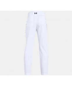 Under Armour Boys White W/ Black Piped UA Utility Relaxed Baseball Youth Pants