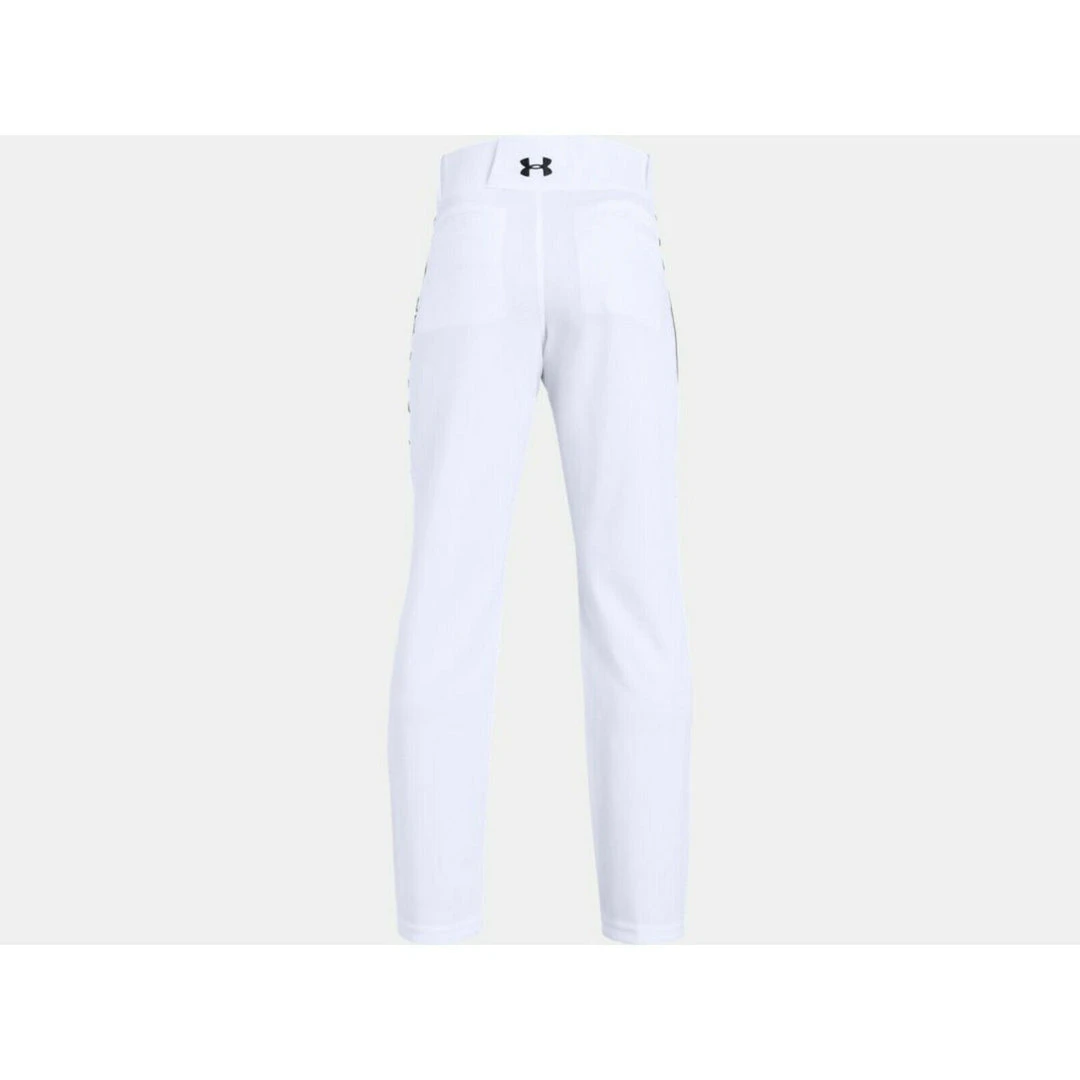 Under Armour Boys White W/ Black Piped UA Utility Relaxed Baseball Youth Pants 2 Under Armour Boys White W/ Black Piped UA Utility Relaxed Baseball Youth Pants