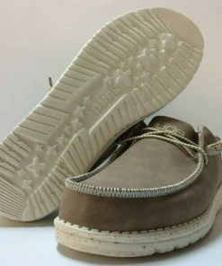 Hey Dude Wally Recycled Leather Travertine Men's Shoes Comfortable Lightweight Hey Dude Shoes