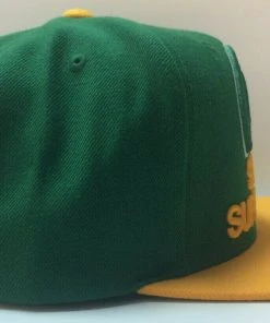 Seattle SuperSonics Mitchell & Ness NBA Snapback Hat XL Logo 2Tone Cap Sonics
