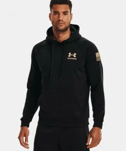 Under Armour Men's UA New Freedom Flag Logo Rival Hoodie Hooded Sweatshirt