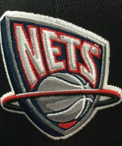 New Jersey Nets Mitchell & Ness NBA Snapback Hat Navy Hardwood Cap Brooklyn