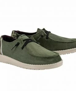 Hey Dude Wendy Corduroy Winter Moss Women's Lightweight Shoes Slip On Casual Hey Dude Shoes