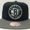 Brooklyn Nets Mitchell & Ness NBA Snapback Hat Nets Ball Logo Cap Flat Brim