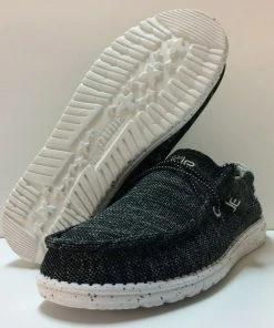 Hey Dude Wally Stretch Meteorite Men's Shoes Lightweight Casual Slip On Comfort Hey Dude Shoes