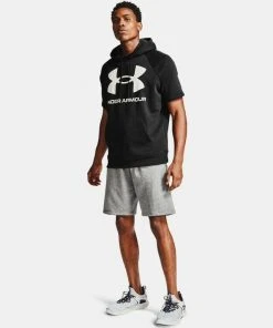 Under Armour Men's UA Rival Fleece Big Logo Short Sleeve Hoodie Sweatshirt Hood 8 Under Armour Men's UA Rival Fleece Big Logo Short Sleeve Hoodie Sweatshirt Hood