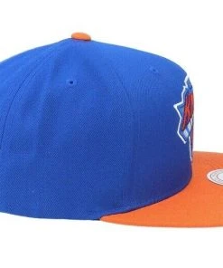 New York Knicks Mitchell & Ness NBA Snapback Hat 2Tone Flat Brim Adjustable Cap