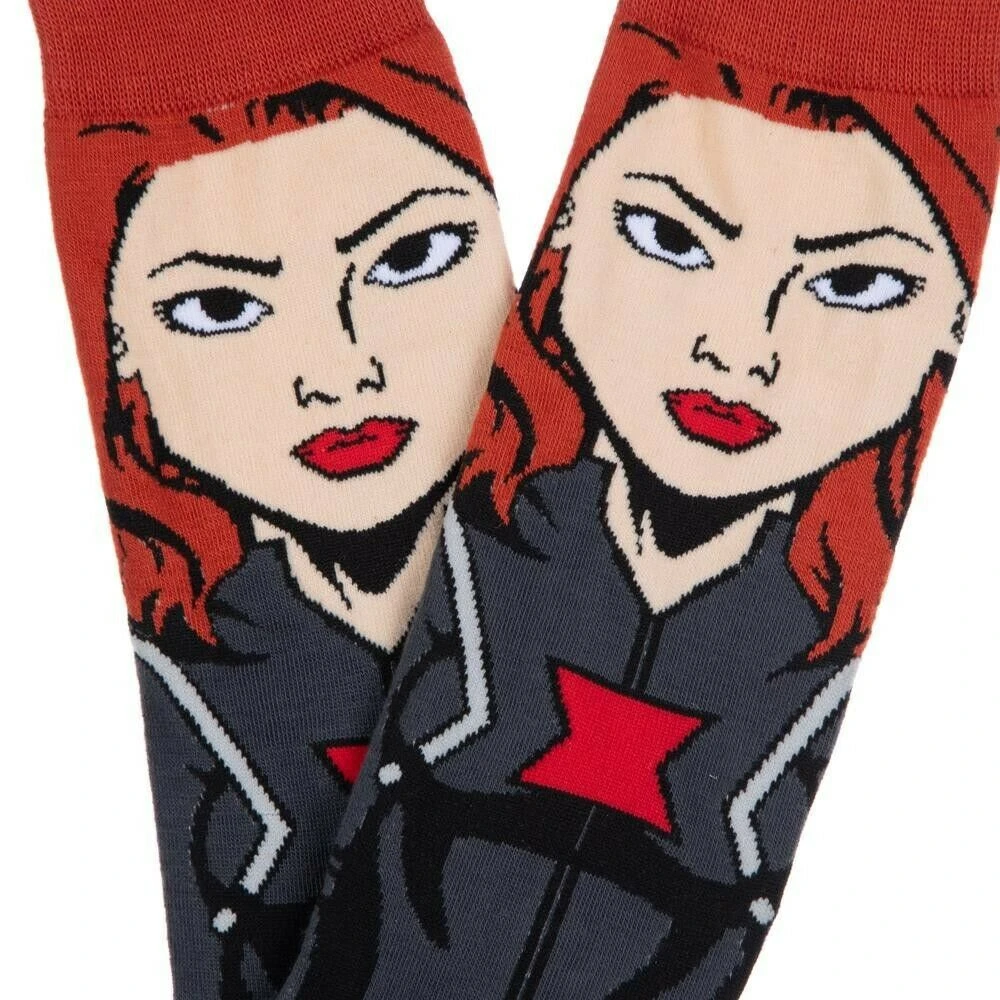 Black Widow Bioworld Marvel Comics Socks Mens 8-12 Natasha Romanova Avengers 4 Black Widow Bioworld Marvel Comics Socks Mens 8-12 Natasha Romanova Avengers