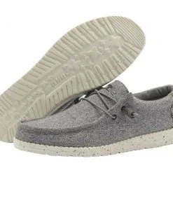 Hey Dude Wally Sox Slate Houndstooth Men's Shoes Comfortable Lightweight Slip On