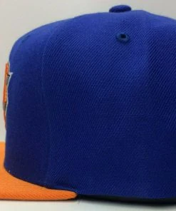 New York Knicks Mitchell & Ness NBA Snapback Hat 2Tone Flat Brim Adjustable Cap