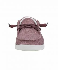 Hey Dude Wendy Stretch Burgundy Lightweight Slip On Casual Comfort Women's Shoe