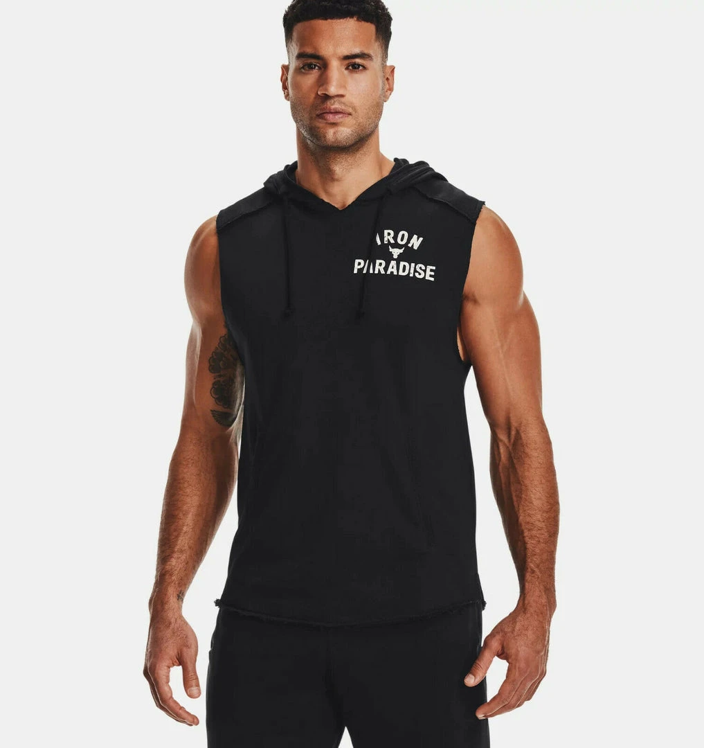 Under Armour Mens UA Project Rock Terry Sleeveless Hoodie Iron Paradise Rock 10 Under Armour Mens UA Project Rock Terry Sleeveless Hoodie Iron Paradise Rock
