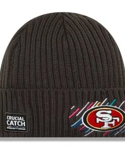 NFL 2021 San Francisco 49ers New Era Knit Hat On Field Sideline Crucial Catch Cap