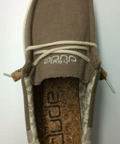 Hey Dude Wally Linen Natural Clay Men's Casual Lightweight Slip On Comfort Shoes Hey Dude Shoes