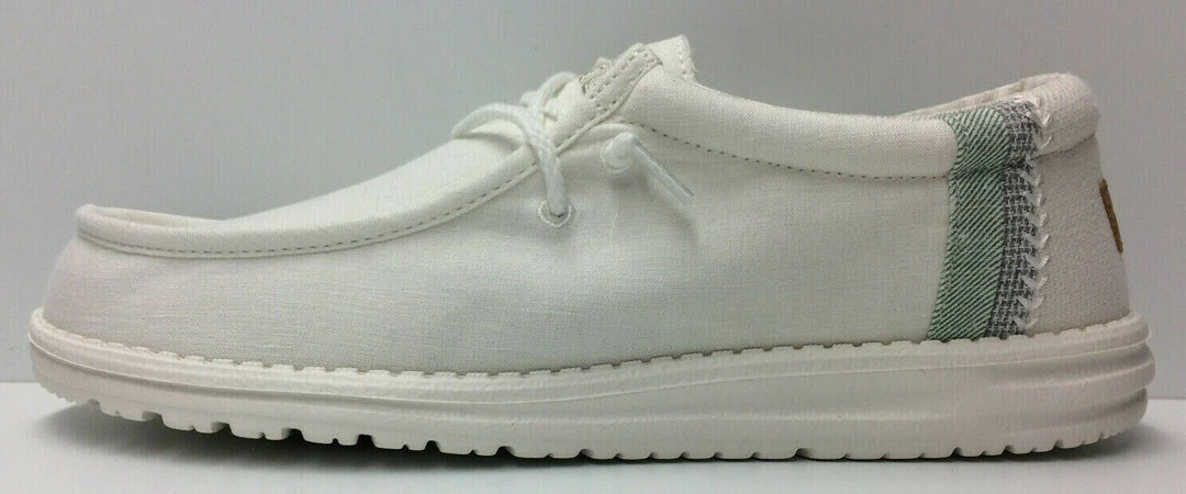 Hey Dude Wally Linen Natural White Casual Lightweight Slip On Men's Shoes Hey Dude Shoes 3 Hey Dude Wally Linen Natural White Casual Lightweight Slip On Men's Shoes Hey Dude Shoes